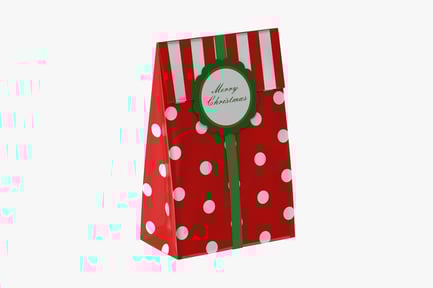 Polka Dot Christmas Treat Bag - Red