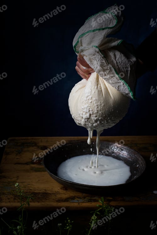 Preview: Hands making cottage cheese