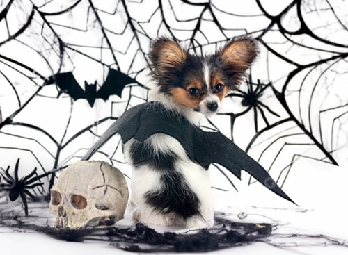 Preview: puppy papillon dog in studio