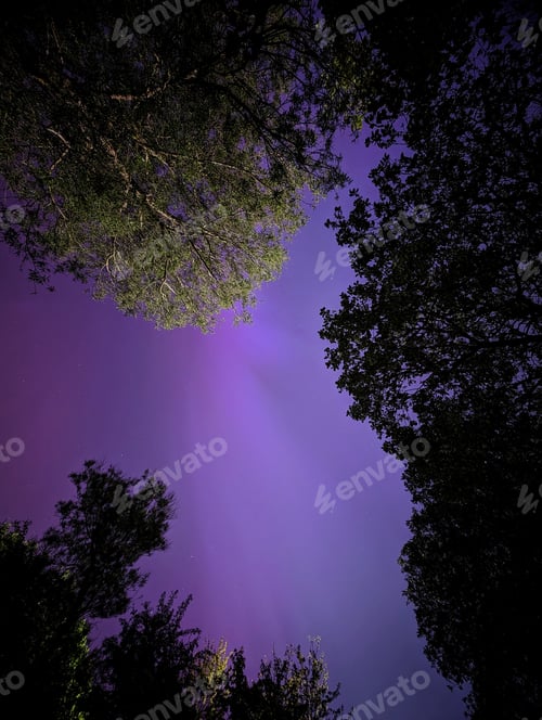 Preview: Northern lights, Aurora Borealis above Galway city in Ireland, nature background, night sky wallpape