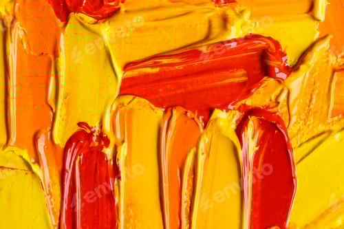 Preview: Abstract Expressionism: Vibrant Strokes of Red, Orange, Yellow