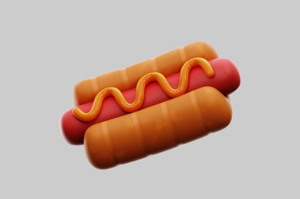 Preview: Cartoon hotdog with mustard topping