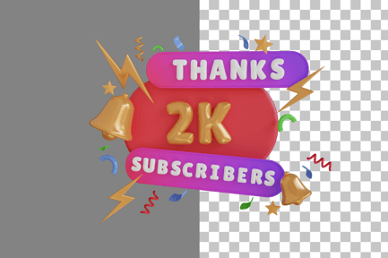 Preview: Thanks 2K Subscribers 3D Icon