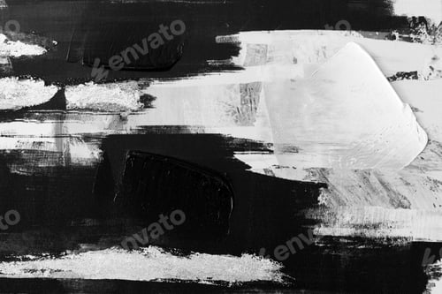 Preview: Abstract Black and White Textured Acrylic Painting