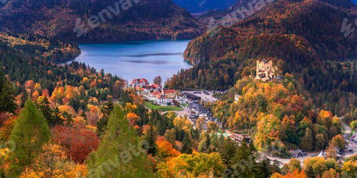Preview: Hohenschwangau Castle View from Neuschwanstein Castle, Füssen, Germany
