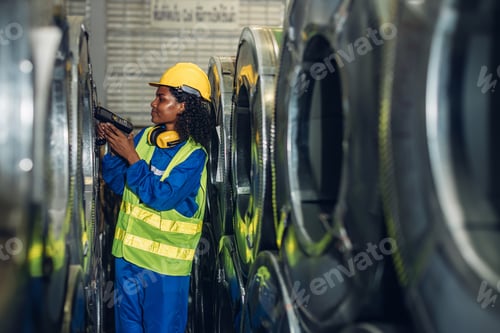 Preview: Foreman or worker work at factory site check up machine or products in site.