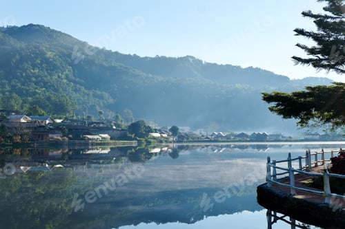 Preview: Sunrise scence of Ban Rak thai village in Mae Hong Son, Thailand