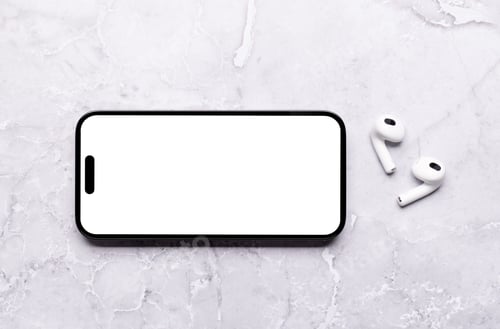 Preview: Blank screen smartphone on a desk