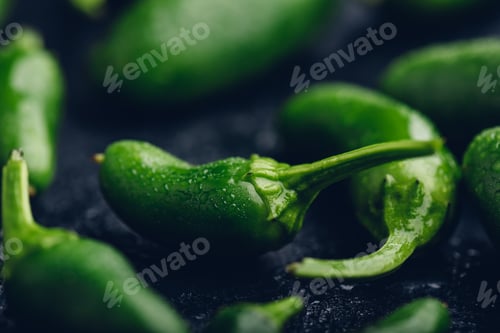 Preview: Ripe Green Jalapeno Peppers on Concrete Background