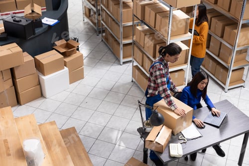 Preview: Local brand supply room staff work at distribution hub for order processing