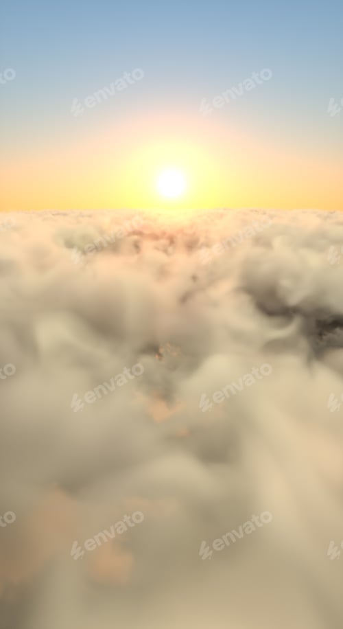 Preview: Sun over clouds at sunrise.