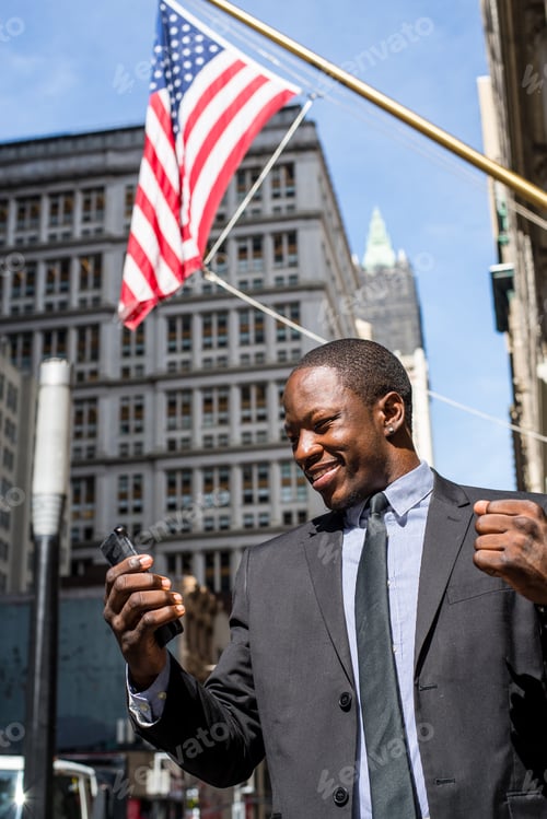 Preview: Business man having a phone call