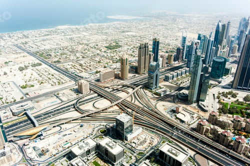 Preview: Dubai cityscape, high angle, UAE