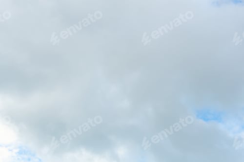 Preview: Bright blue sky with white fluffy clouds. Beauty of nature. Aerial natural background