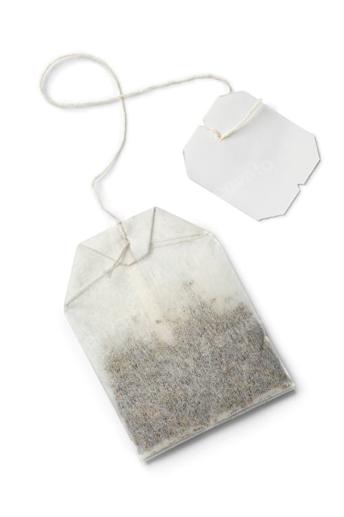 Preview: Paper tea bag with empty label
