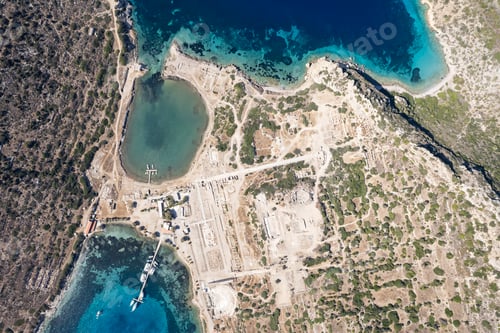 Preview: Aerial view of Cape Knidos Datca Peninsula Turkey