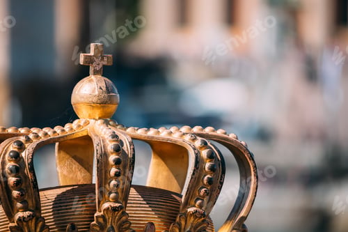 Preview: Stockholm, Sweden. Skeppsholmsbron - Skeppsholm Bridge With Its Famous Golden Crown In Stockholm