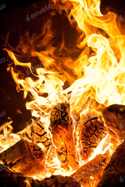 Preview: Close-up of flames the bonfire
