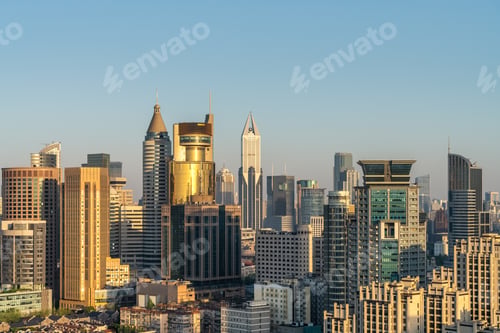 Preview: modern city background of shanghai in morning