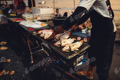 Preview: Grilled fish by the sea, street food