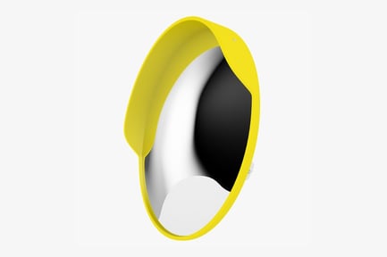 Preview: Convex Parking Safety Mirror with Yellow Frame