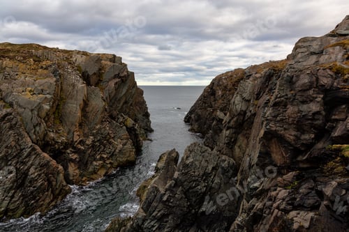 Preview: Rocky Atlantic Ocean Coast during a cloudy evening