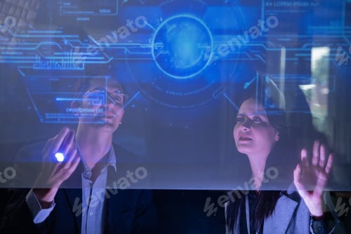 Preview: Team Collaborating on Interactive AI Touchscreen