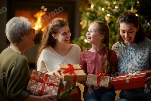 Preview: family celebrating Christmas