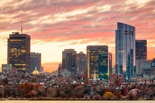 Preview: Boston, Massachusetts, USA downtown cityscape from across the Charles River