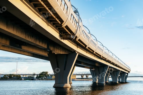 Preview: bridge over water, expressway against the sky