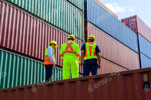 Preview: Warehouse engineer working at container yard