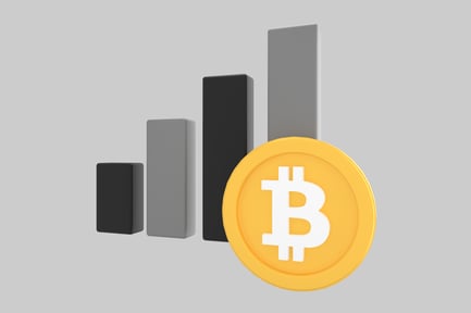 Preview: Bitcoin price growth graphic element