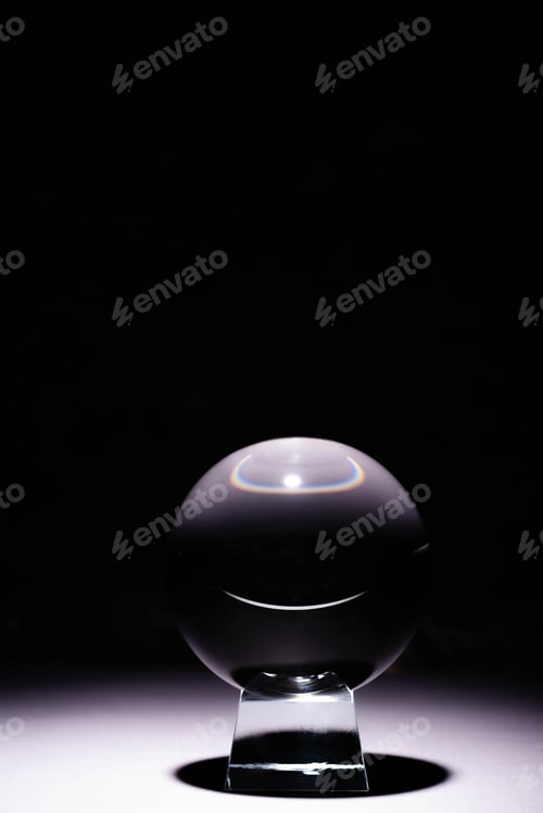 Preview: Crystal Ball with Rainbow Halo on Stand