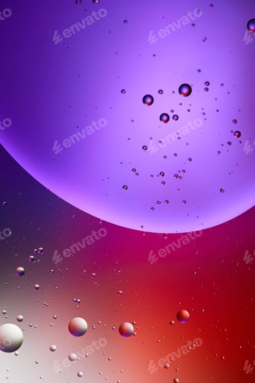 Preview: Beautiful purple and red color abstract texture from mixed water and oil bubbles
