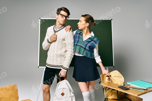 Preview: Elegant Students at the Green Board