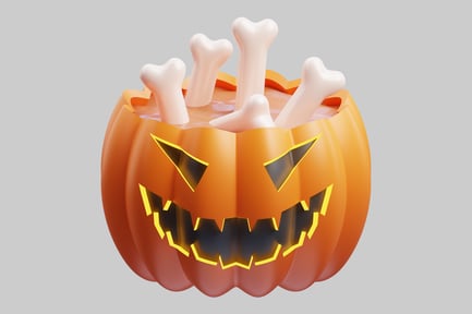 Preview: Pumpkin with bone ornamentation