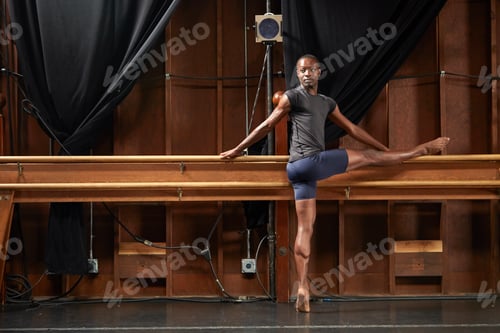 Preview: Dancer doing stretching exercise