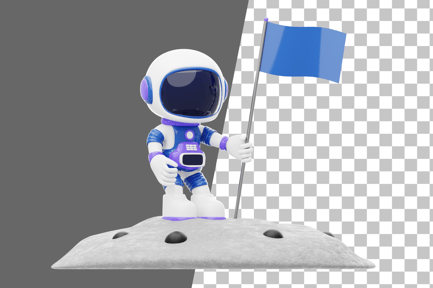 Preview: Astronaut Holding a Flag 3D Illustration