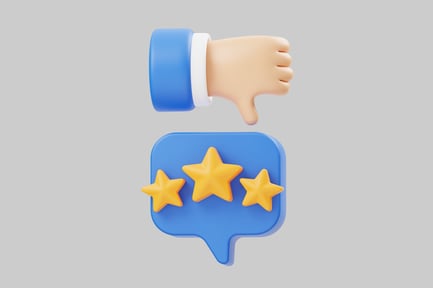 Preview: Negative feedback star rating cartoon