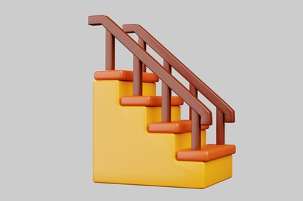Preview: Cartoon low poly staircase asset