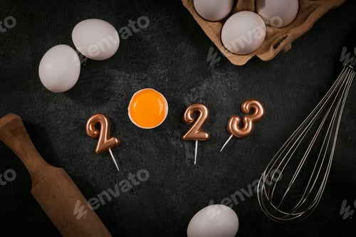 Preview: Creative Happy New Year 2023 greeting card for home baker