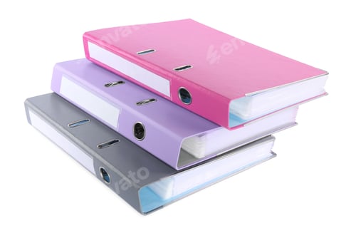 Preview: Many bright office folders isolated on white