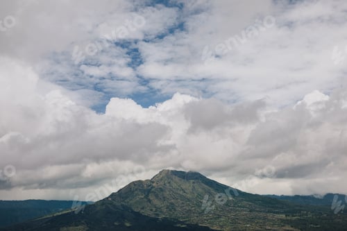 Preview: beautiful scenic view of majestic Batur volcano, Bali