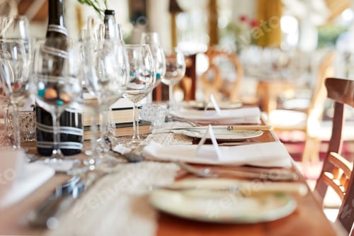 Preview: Take a seat and enjoy the celebrations. Shot of a decorated table at a wedding reception.