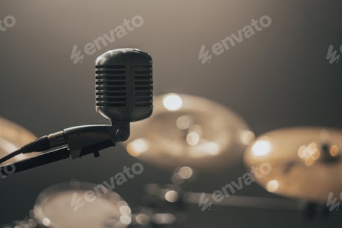Preview: Microphone standing on a stage