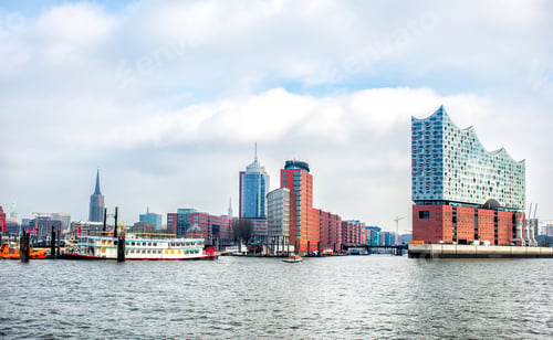Preview: panoramic view of Hamburg city