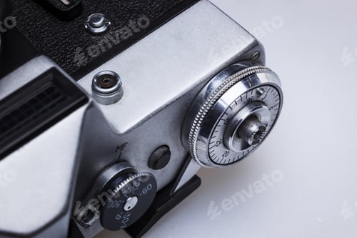 Preview: Closeup of old retro film camera lens