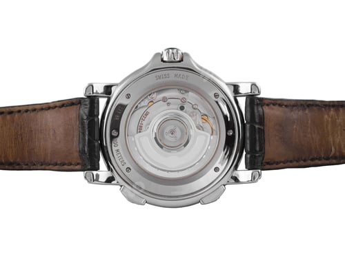 Preview: Closeup of a turned watch isolated on a white background