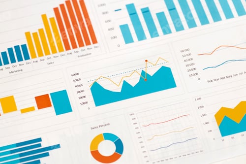 Preview: Abstract Stock Charts and Business Data Illustration