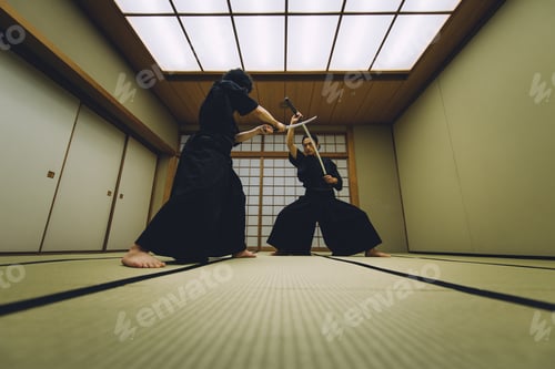 Preview: Samurai training in a traditional dojo, in Tokyo